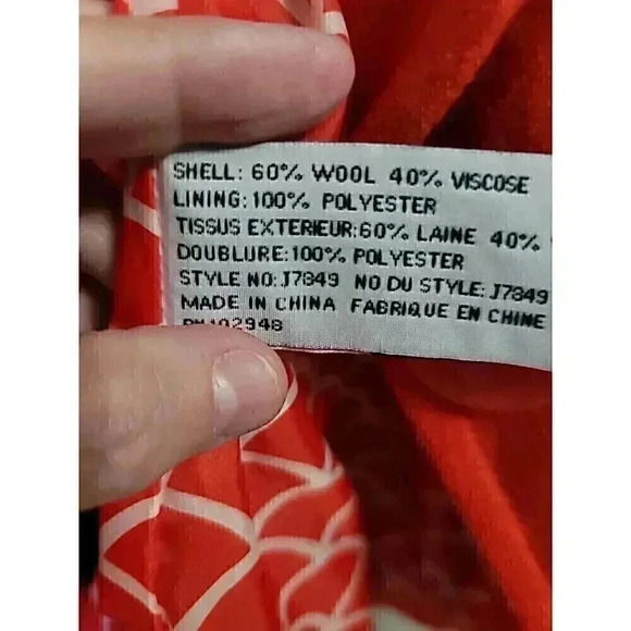 Tulle Orange Jacket size L classic design business Preppy wool blend lined - Picture 8 of 9